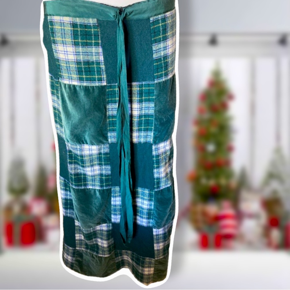 1970’s vintage velvet/wool plaid patchwork MR HANK boho skirt